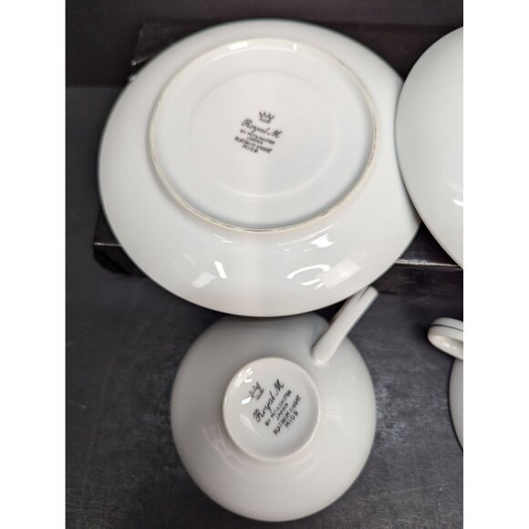 Royal M by Mitashoten Platinum Knight M109 Teacup and Saucer Set of 2 - Picture 8 of 11